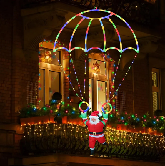 Papai Noel com Paraquedas Iluminado