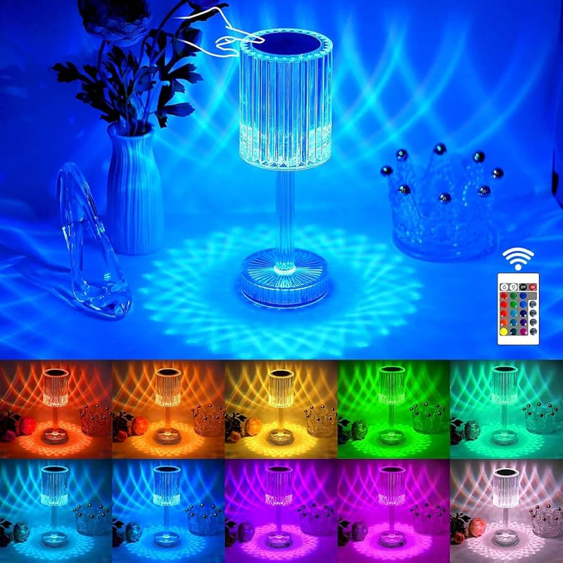 Luminária de Luxo Cristal - Sensível ao Toque + Controle Remoto