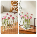 Vaso Ajustável de Vidro Transparente para Decoração