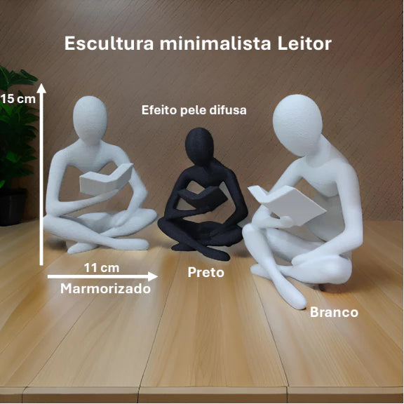 Escultura Minimalista Leitor PROMOÇÃO RELÂMPAGO!