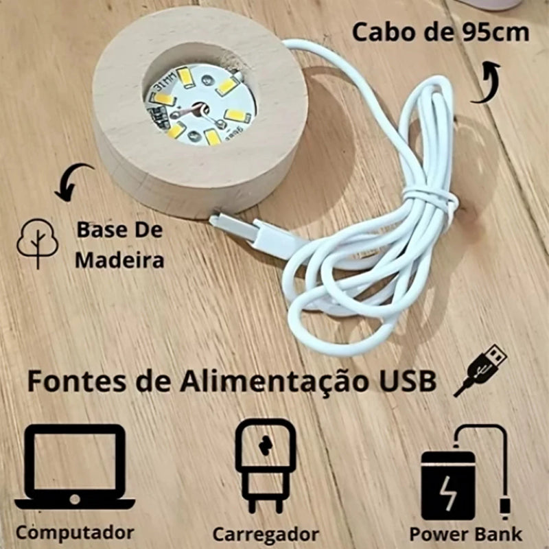 Luminária Cristal 3D Galáxia PROMOÇÃO RELÂMPAGO!