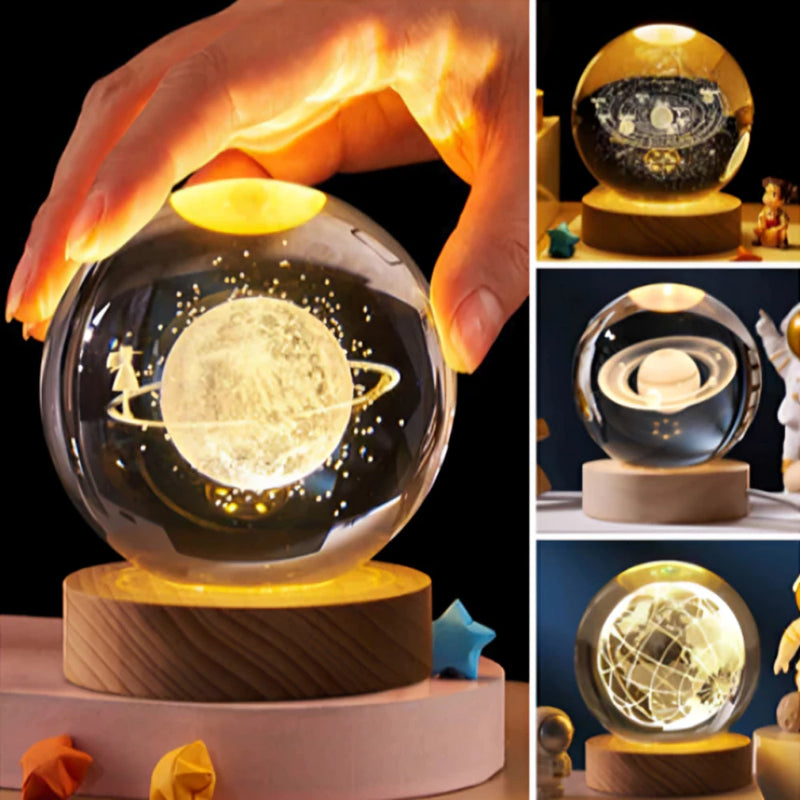Luminária Cristal 3D Galáxia PROMOÇÃO RELÂMPAGO!