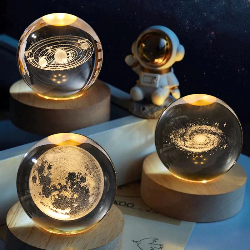 Luminária Cristal 3D Galáxia PROMOÇÃO RELÂMPAGO!