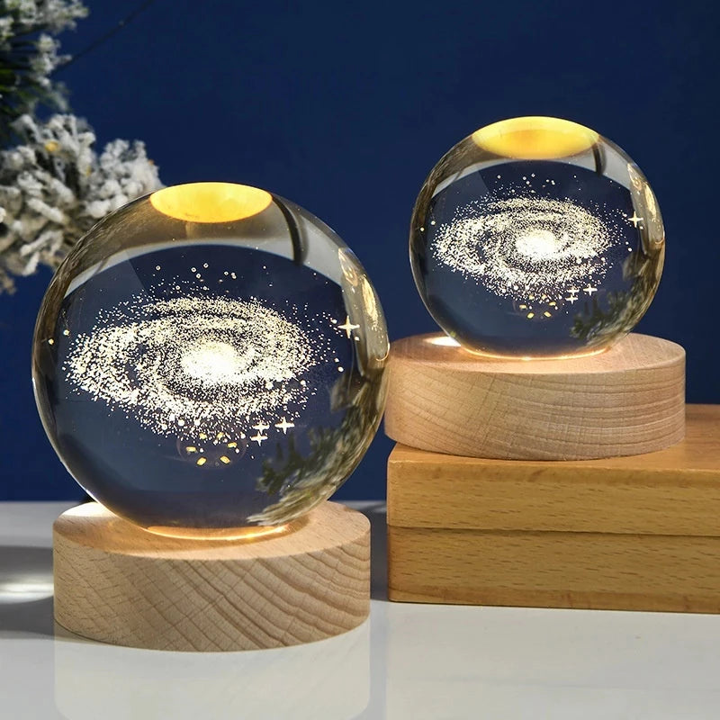 Luminária Cristal 3D Galáxia PROMOÇÃO RELÂMPAGO!