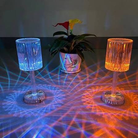 Luminária de Luxo Cristal - Sensível ao Toque + Controle Remoto