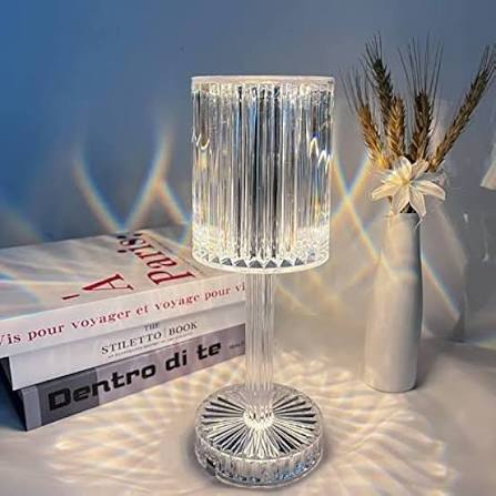 Luminária de Luxo Cristal - Sensível ao Toque + Controle Remoto
