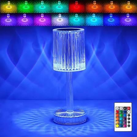 Luminária de Luxo Cristal - Sensível ao Toque + Controle Remoto